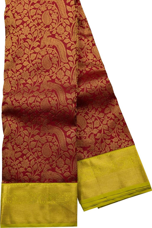 Red Handloom Kanjeevaram Pure Silk Saree - Luxurion World
