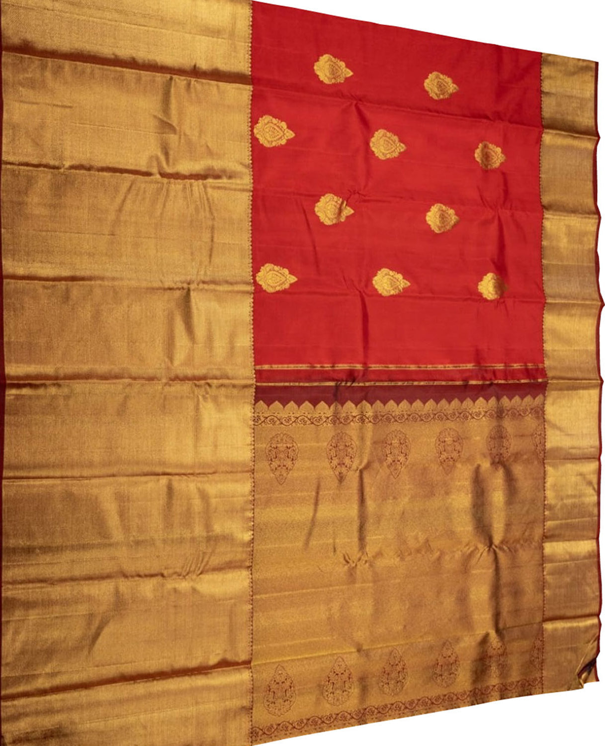 Red Handloom Kanjeevaram Pure Silk Saree - Luxurion World