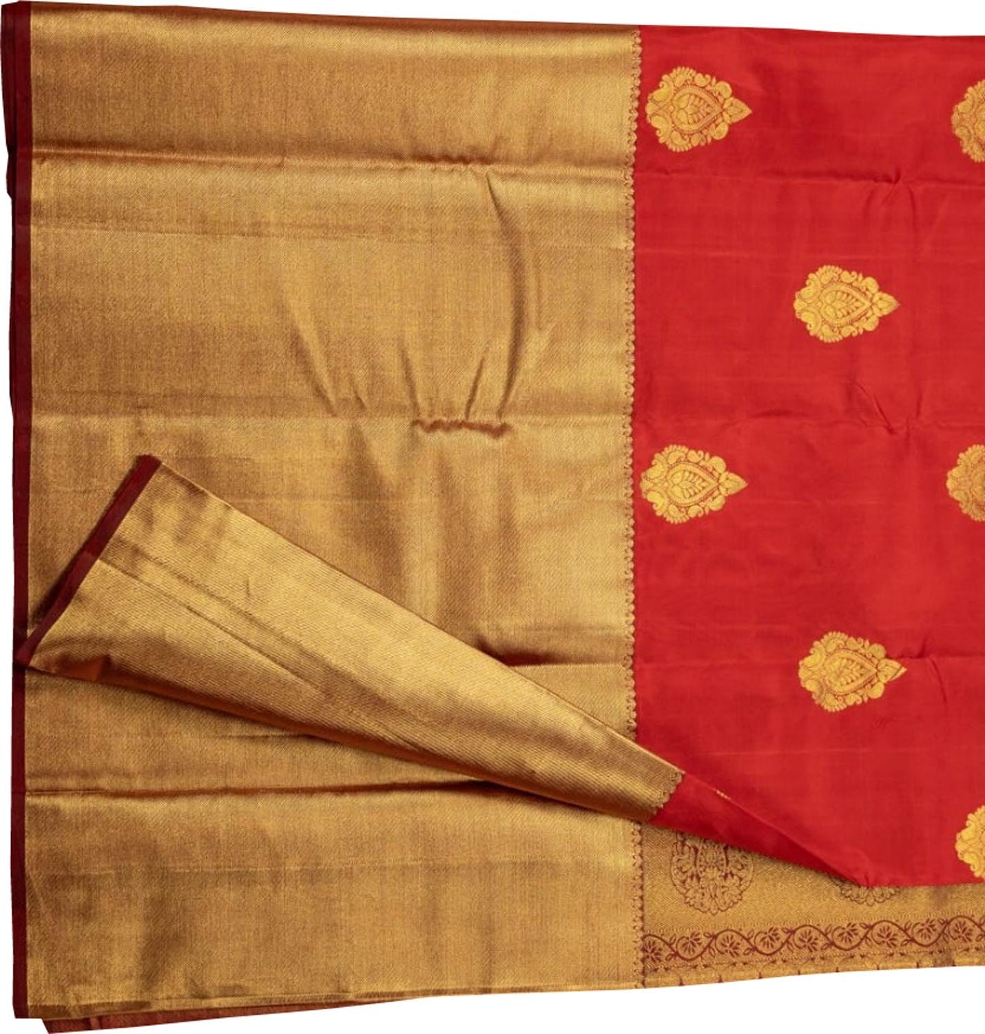 Red Handloom Kanjeevaram Pure Silk Saree - Luxurion World