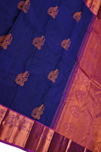 Blue Handloom Kanjeevaram Pure Silk Saree - Luxurion World