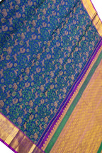Blue Handloom Kanjeevaram Pure Silk Saree - Luxurion World