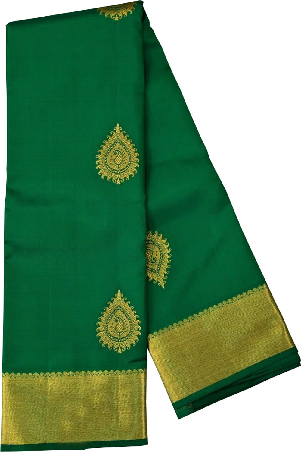 Green Handloom Kanjeevaram Pure Silk Saree - Luxurion World