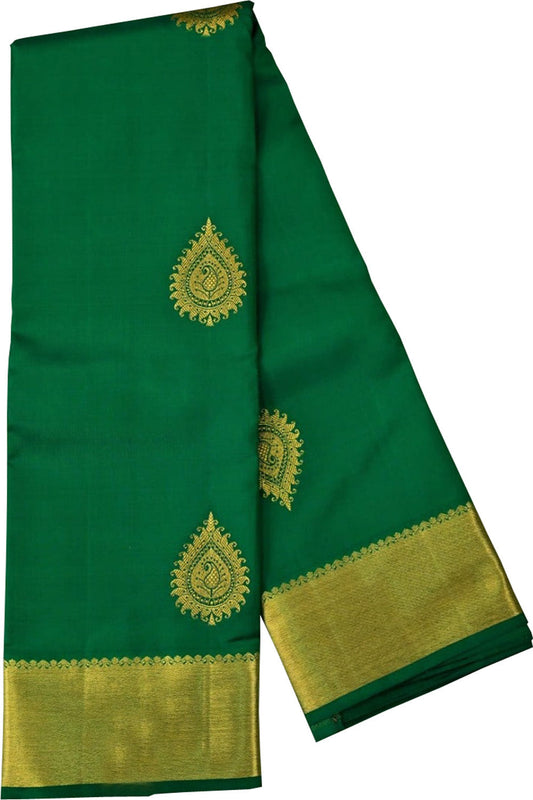 Green Handloom Kanjeevaram Pure Silk Saree - Luxurion World