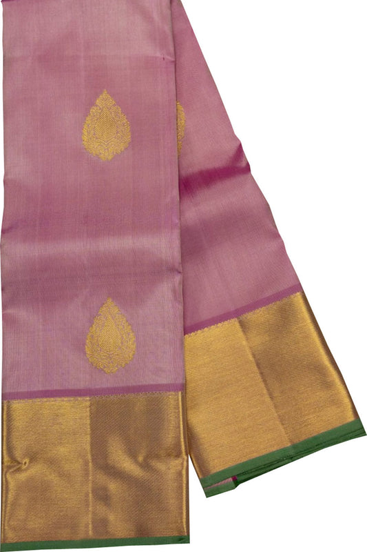 Pink Handloom Kanjeevaram Pure Silk Saree - Luxurion World