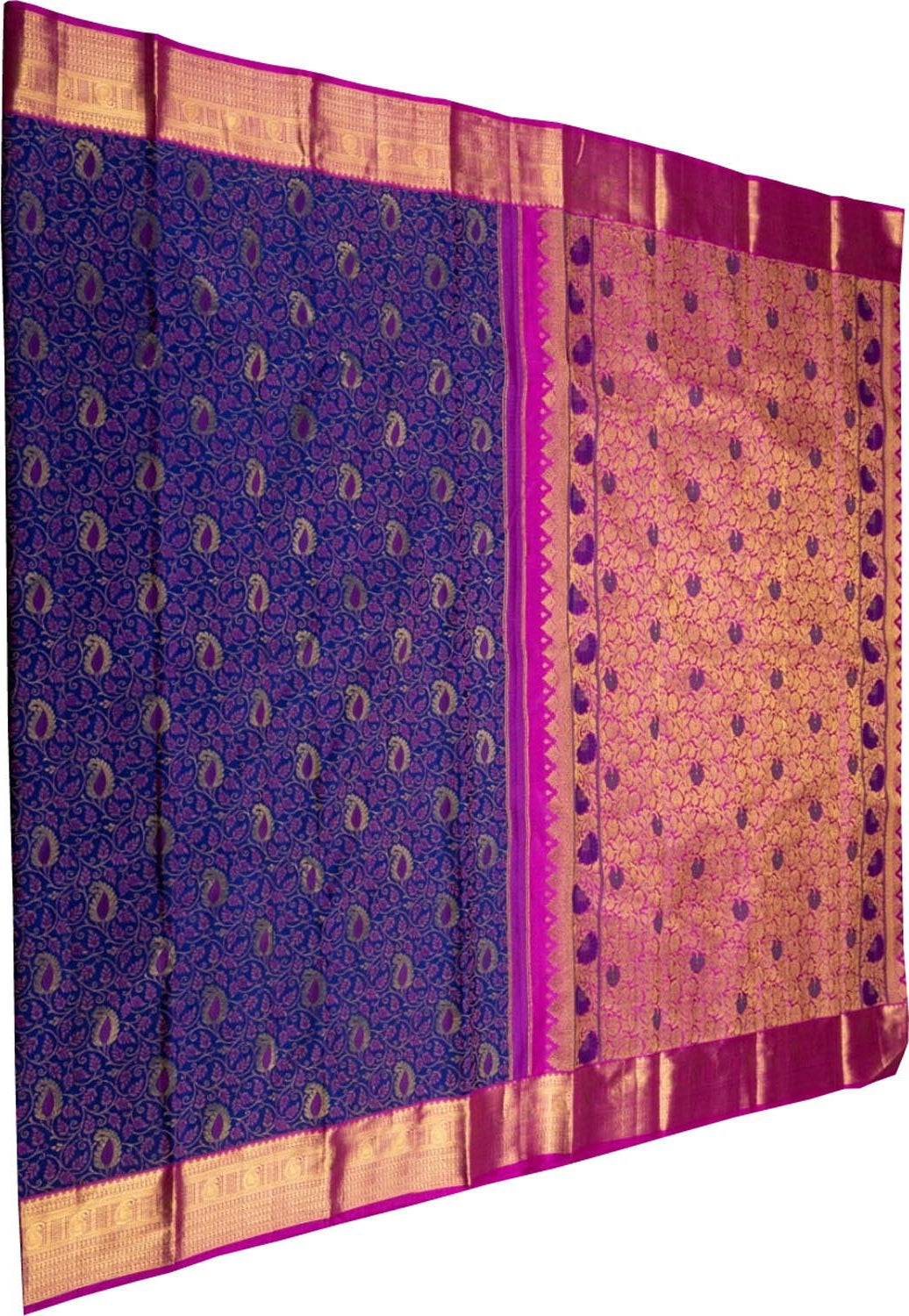 Purple Handloom Kanjeevaram Pure Silk Saree - Luxurion World