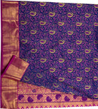 Purple Handloom Kanjeevaram Pure Silk Saree - Luxurion World