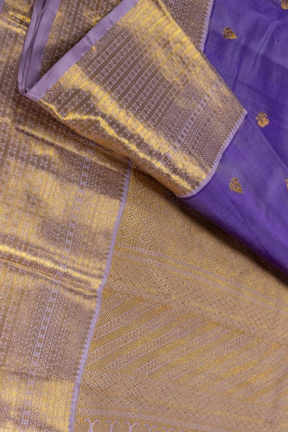 Purple Kanjeevaram Handloom Pure Silk Saree - Luxurion World