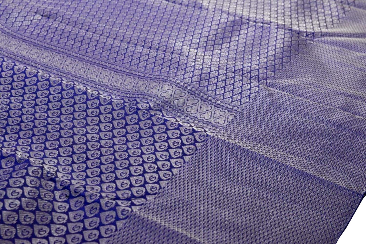 Blue Kanjeevaram Handloom Pure Silk Saree - Luxurion World
