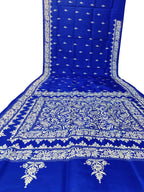 Blue Kantha Work Bangalore Silk Saree - Luxurion World