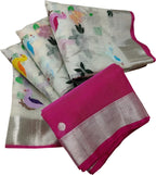Shop Handloom Real Zari Saree - Off White Kota Doria - Ethnic Wear Now! - Luxurion World