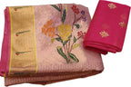 Shop Handloom Real Zari Pink Kota Doria Saree - Ethnic Wear Now! - Luxurion World