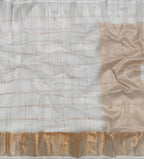 Shop Handloom Real Zari Saree - Off White Kota Doria - Ethnic Wear - Luxurion World