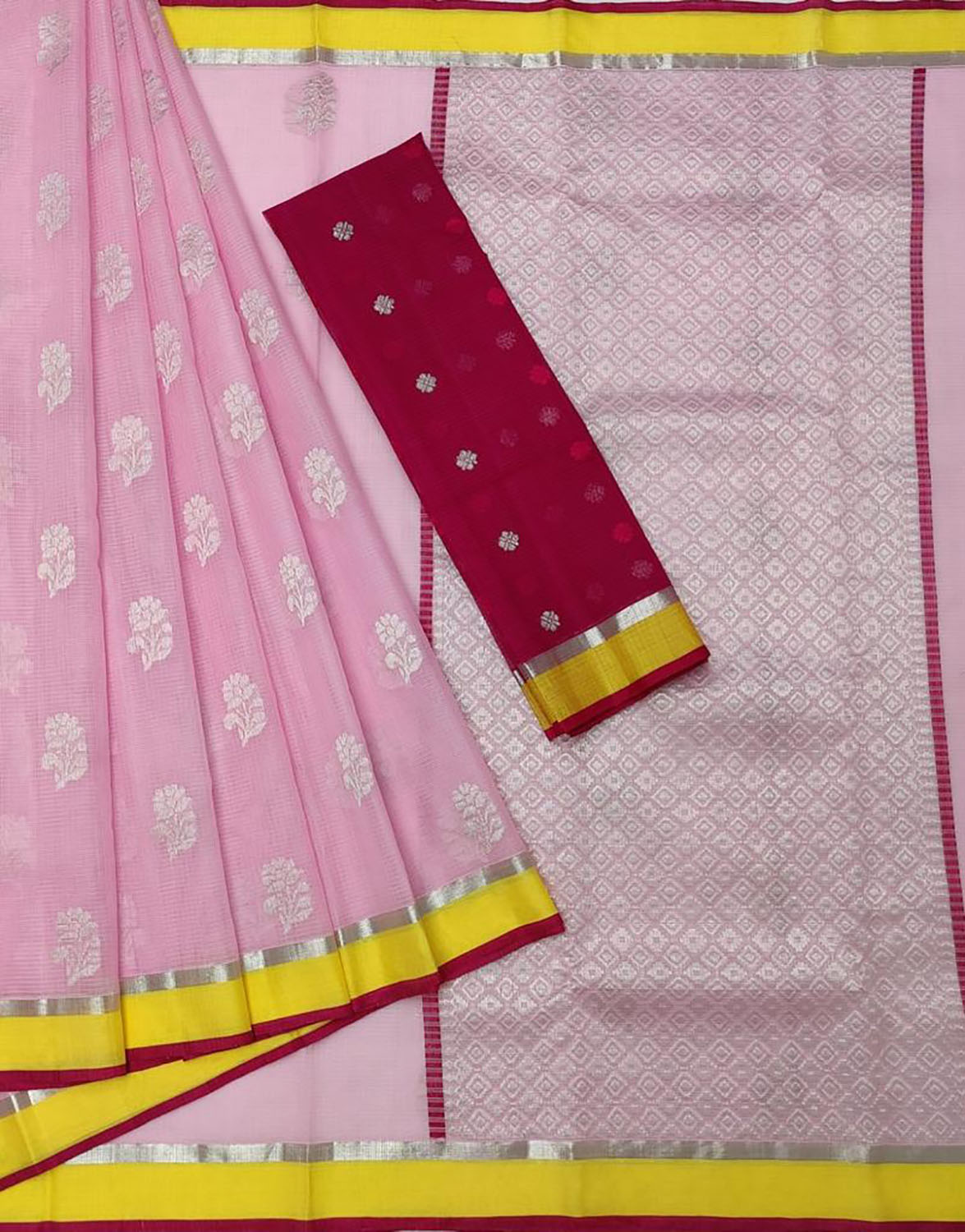 Stunning Pink Handloom Kota Doria Zari Saree - Perfect for Any Occasion - Luxurion World