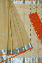 Vibrant Yellow & Orange Handloom Zari Saree - Luxurion World