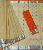 Vibrant Yellow & Orange Handloom Zari Saree - Luxurion World