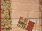 Pastel Handloom Kota Doria Tissue Silk Real Zari Bird And Floral Design Saree - Luxurion World