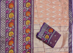 Pink Handloom Kota Doria Tissue Silk Real Zari Meenakari Saree - Luxurion World