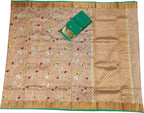 Pastel And Green Kota Doria Handloom Real Zari Tissue Saree - Luxurion World