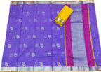 Purple And Yellow Kota Doria Handloom Real Zari Saree - Luxurion World