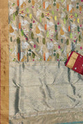 Pastel Kota Doria Handloom Real Zari Double Tissue Saree - Luxurion World