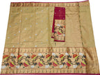 Pastel And Red Kota Doria Handloom Real Zari Tissue Saree - Luxurion World