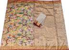 Pastel Kota Doria Handloom Real Zari Double Tissue Saree - Luxurion World
