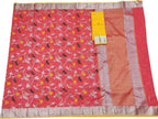 Pink And Yellow Kota Doria Handloom Real Zari Saree - Luxurion World