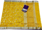 Yellow And Blue Kota Doria Handloom Real Zari Saree - Luxurion World