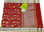 Stunning Red & Green Kota Doria Zari Saree - Luxurion World
