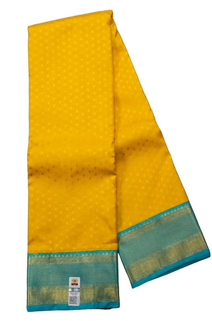 Yellow Handloom Kanjeevaram Pure Silk Saree - Luxurion World