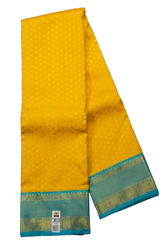 Yellow Handloom Kanjeevaram Pure Silk Saree - Luxurion World