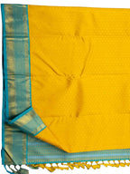 Yellow Handloom Kanjeevaram Pure Silk Saree - Luxurion World