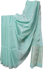 Blue Bhagalpur Handloom Pure Linen Saree - Luxurion World