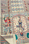 Exquisite Madhubani Tussar Ghicha Silk Saree with Pastel Hand Painted Design - Luxurion World