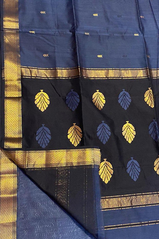 Stunning Blue Maheshwari Handloom Cotton Silk Saree - Perfect for Any Occasion!