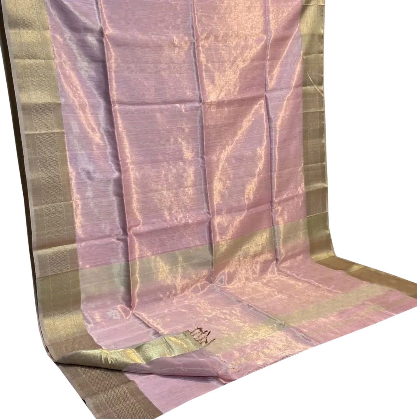 Pink Maheshwari Handloom Pure Tissue Silk Saree