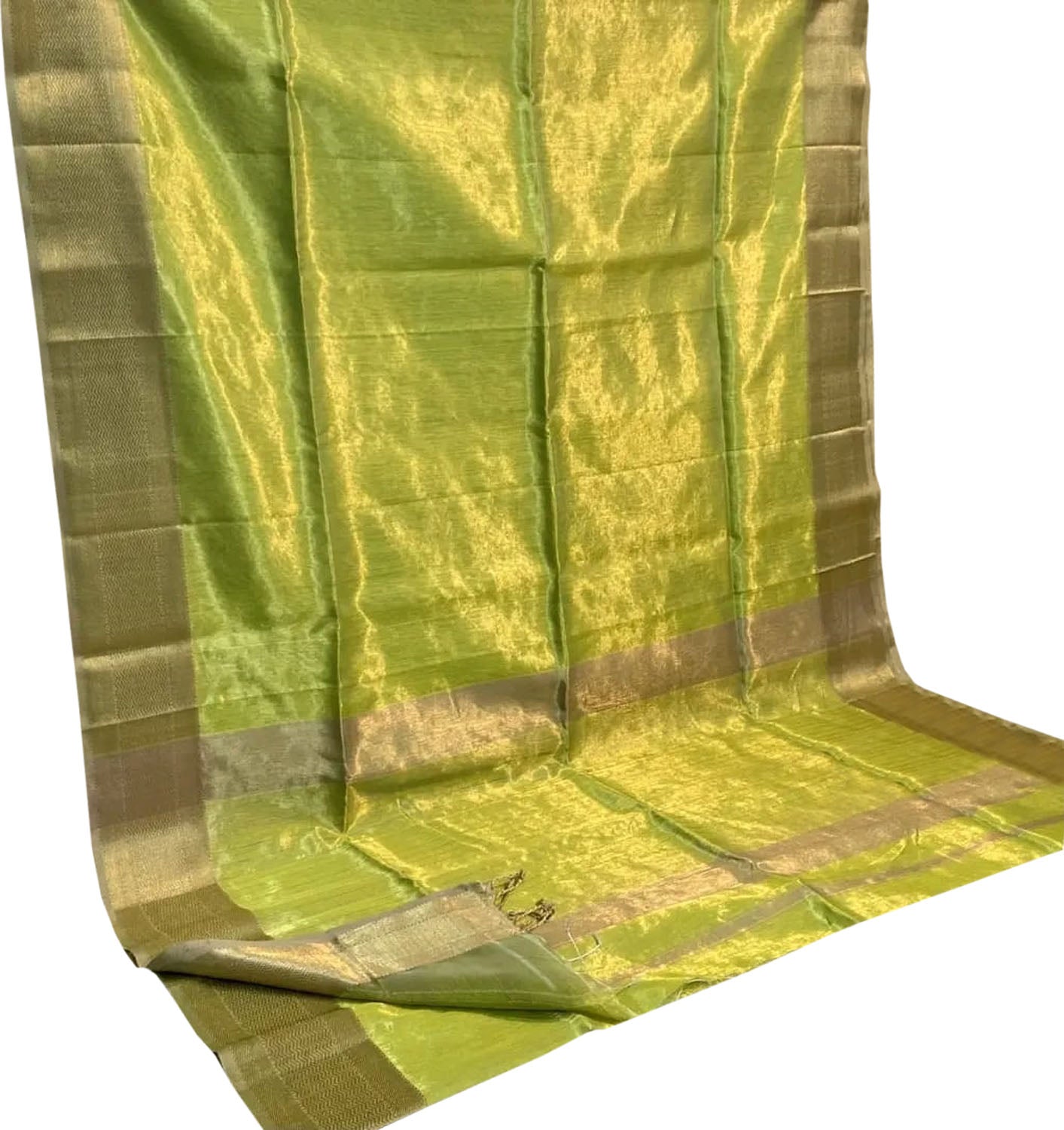 Green Maheshwari Handloom Pure Tissue Silk Saree