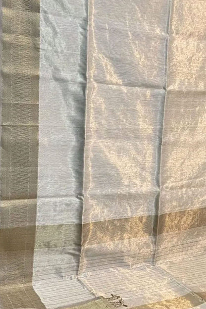 Pastel Maheshwari Handloom Pure Tissue Silk Saree