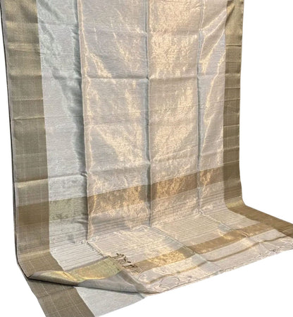 Pastel Maheshwari Handloom Pure Tissue Silk Saree