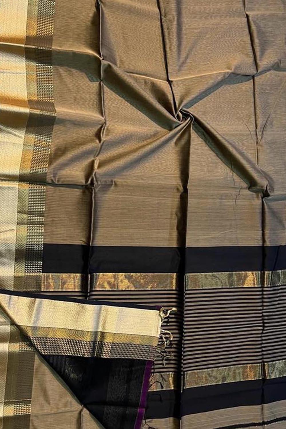 Pastel Handloom Maheshwari Silk Cotton Saree - Luxurion World