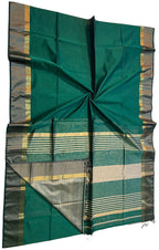 Green Handloom Maheshwari Silk Cotton Saree - Luxurion World