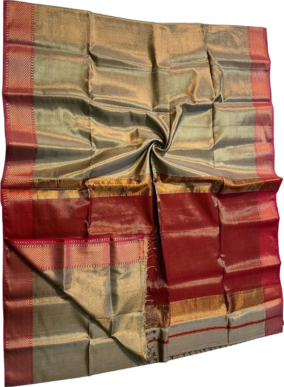 Pastel Maheshwari Handloom Silk Cotton Saree - Luxurion World
