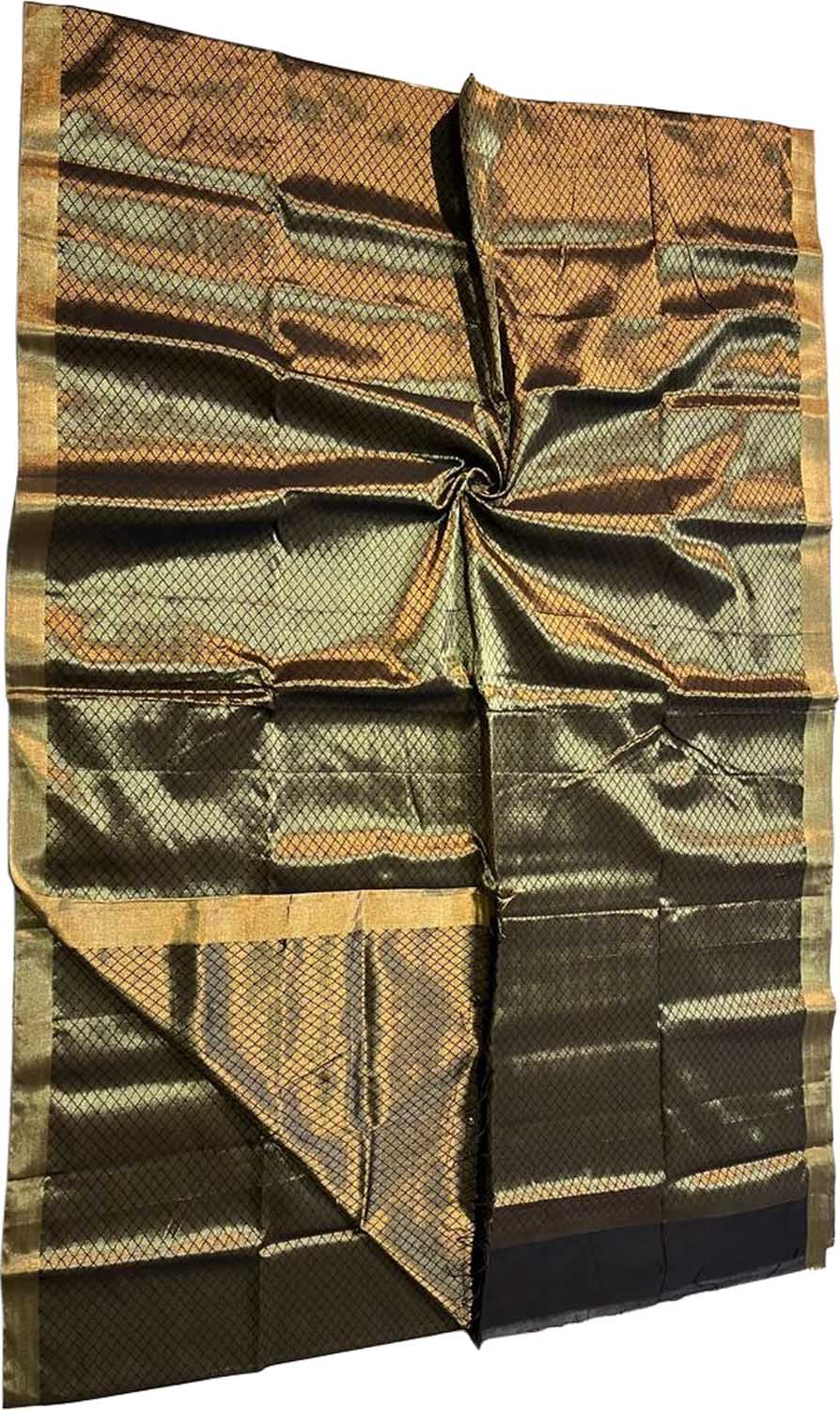 Black Maheshwari Handloom Silk Cotton Saree - Luxurion World