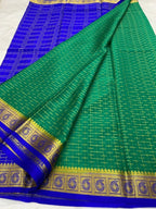 Green Handloom Mysore Crepe Silk Saree - Luxurion World