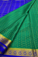 Green Handloom Mysore Crepe Silk Saree - Luxurion World