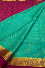 Green Handloom Mysore Crepe Silk Saree - Luxurion World