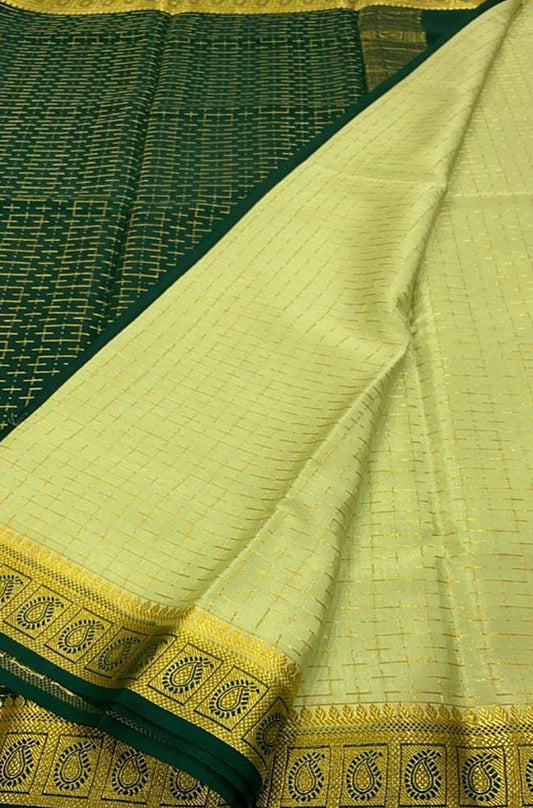 Pastel Handloom Mysore Crepe Silk Saree - Luxurion World