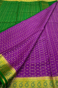 Purple Handloom Mysore Crepe Silk Saree - Luxurion World
