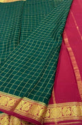 Green Handloom Mysore Crepe Silk Saree - Luxurion World
