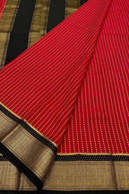 Elegant Red Mysore Silk Saree: Handloom Pure Crepe - Luxurion World